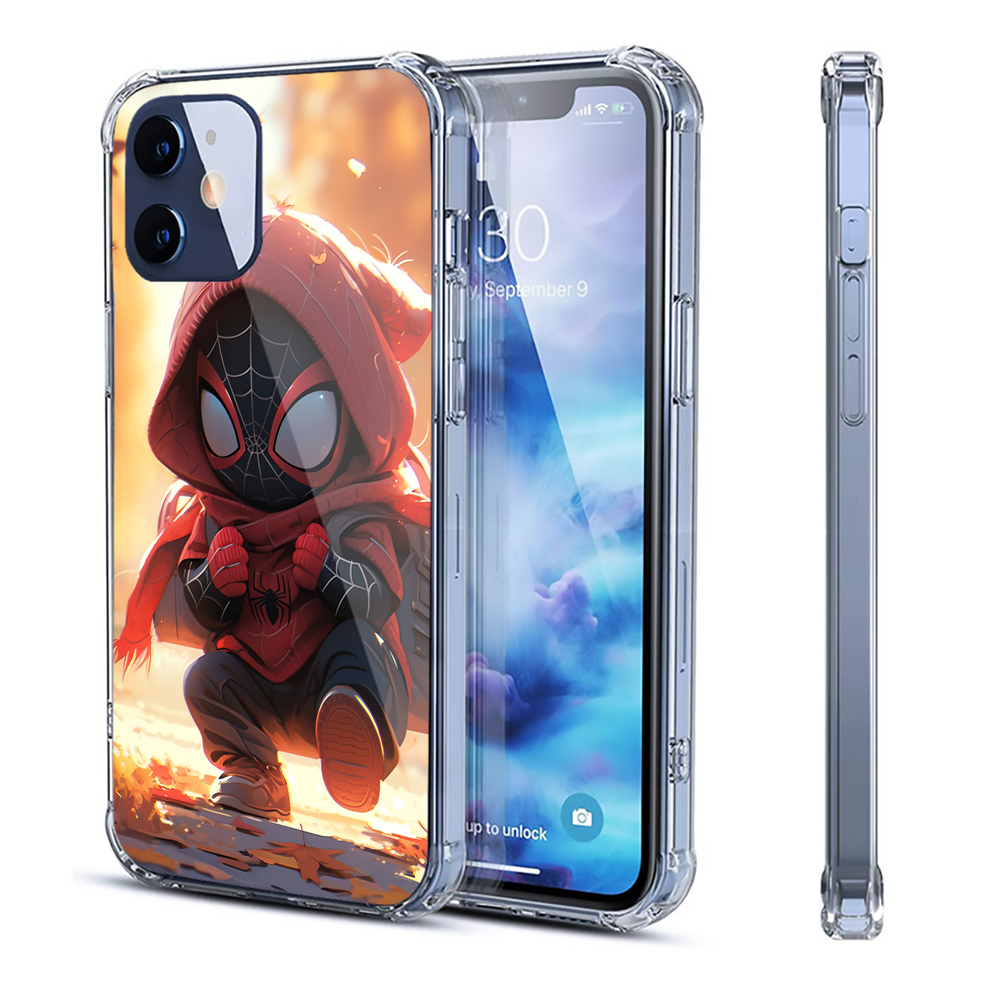 （画像用） Spider Man スパイダーマン 【iPhone 12シリーズ対応】透明スマホケース（クリアソフトケース）